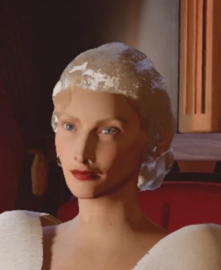 Celeste's hair rendering as solid clumps
