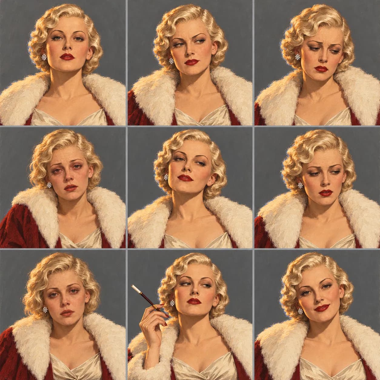 Celeste's four mood portraits
