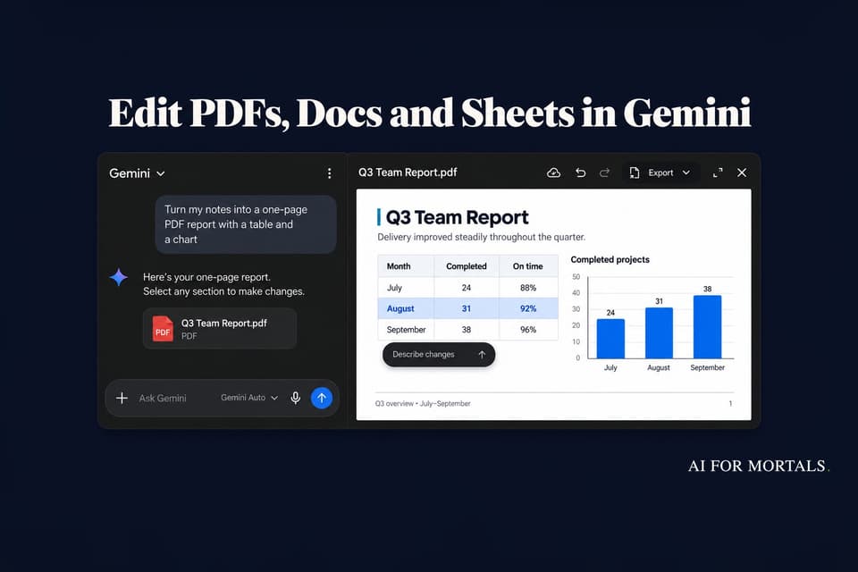 How to Make and Edit PDFs, Docs and Sheets in Gemini Without Leaving the Chat