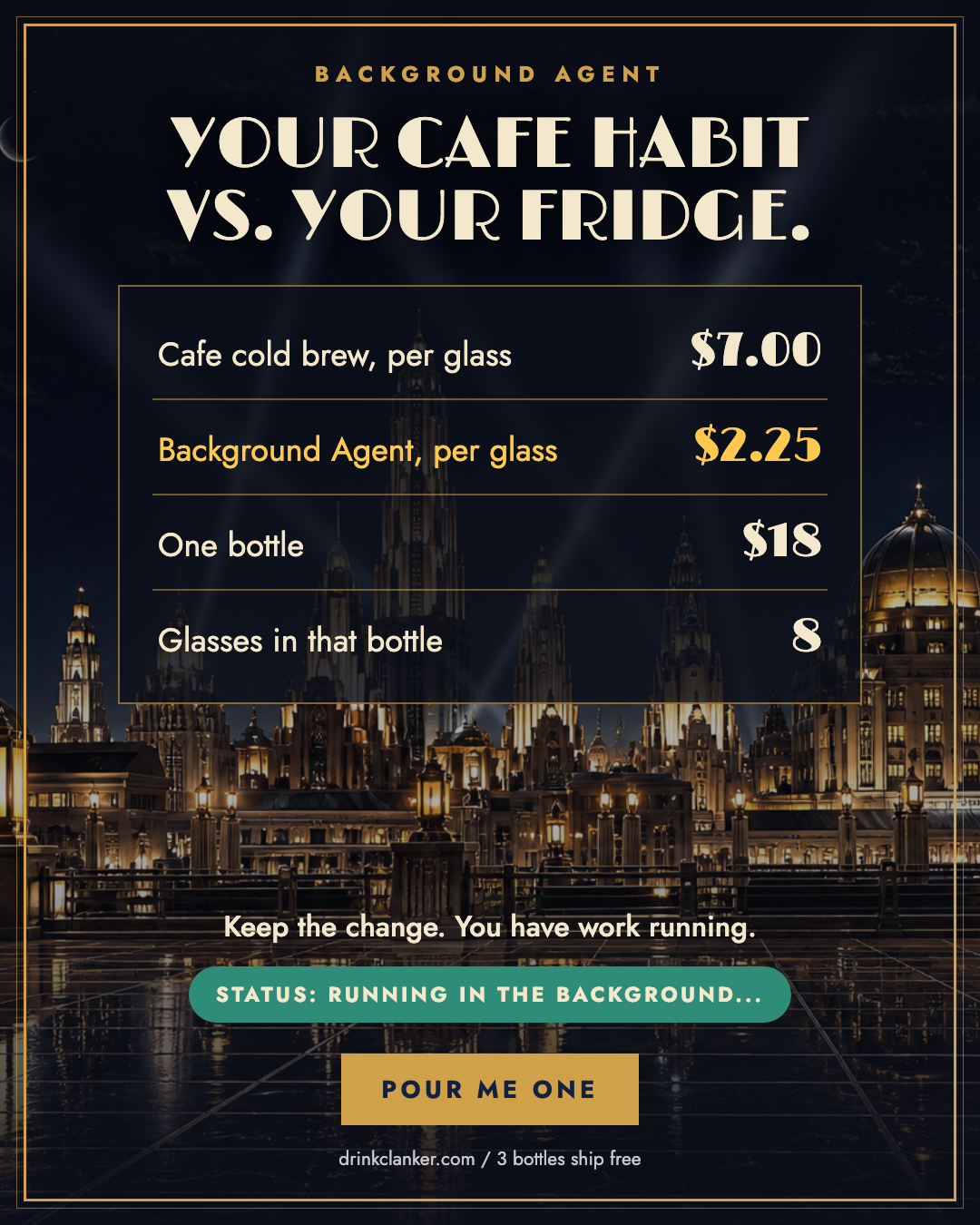 Cafe habit versus fridge price comparison ad