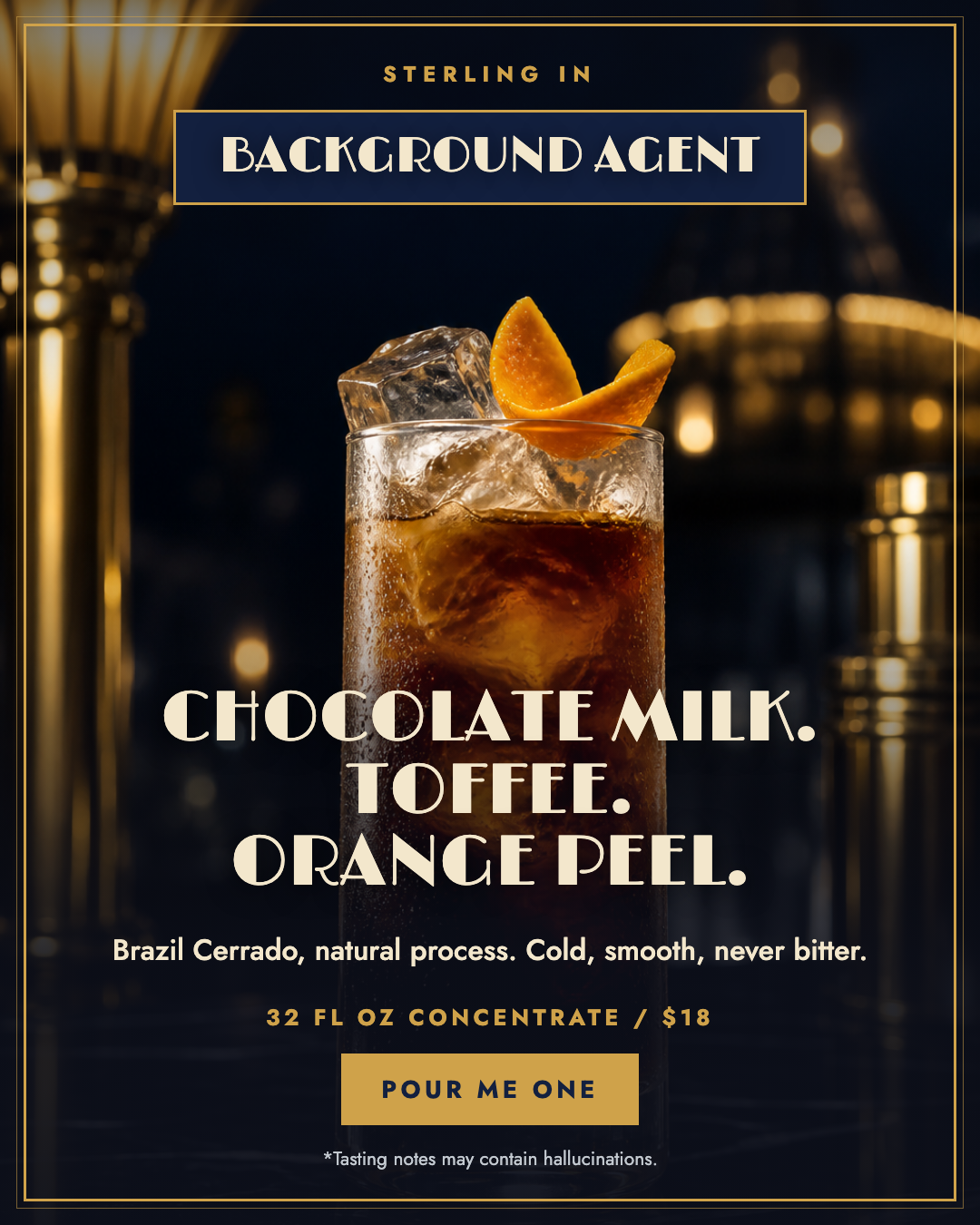 Chocolate milk toffee orange peel flavor ad