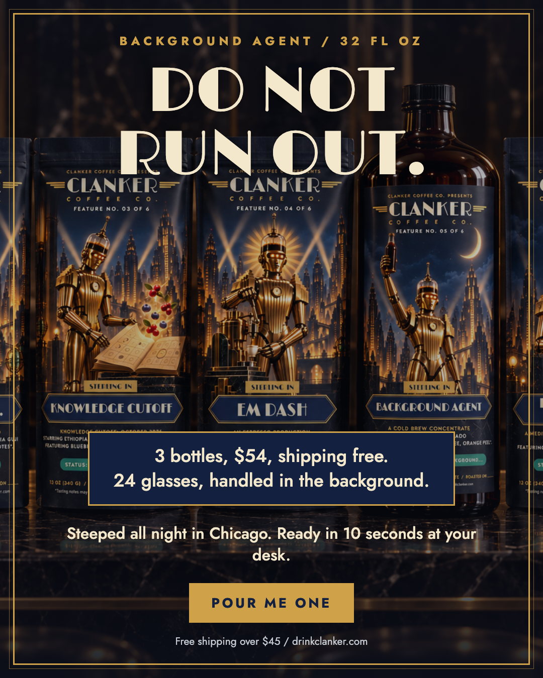 Do not run out three bottles offer ad