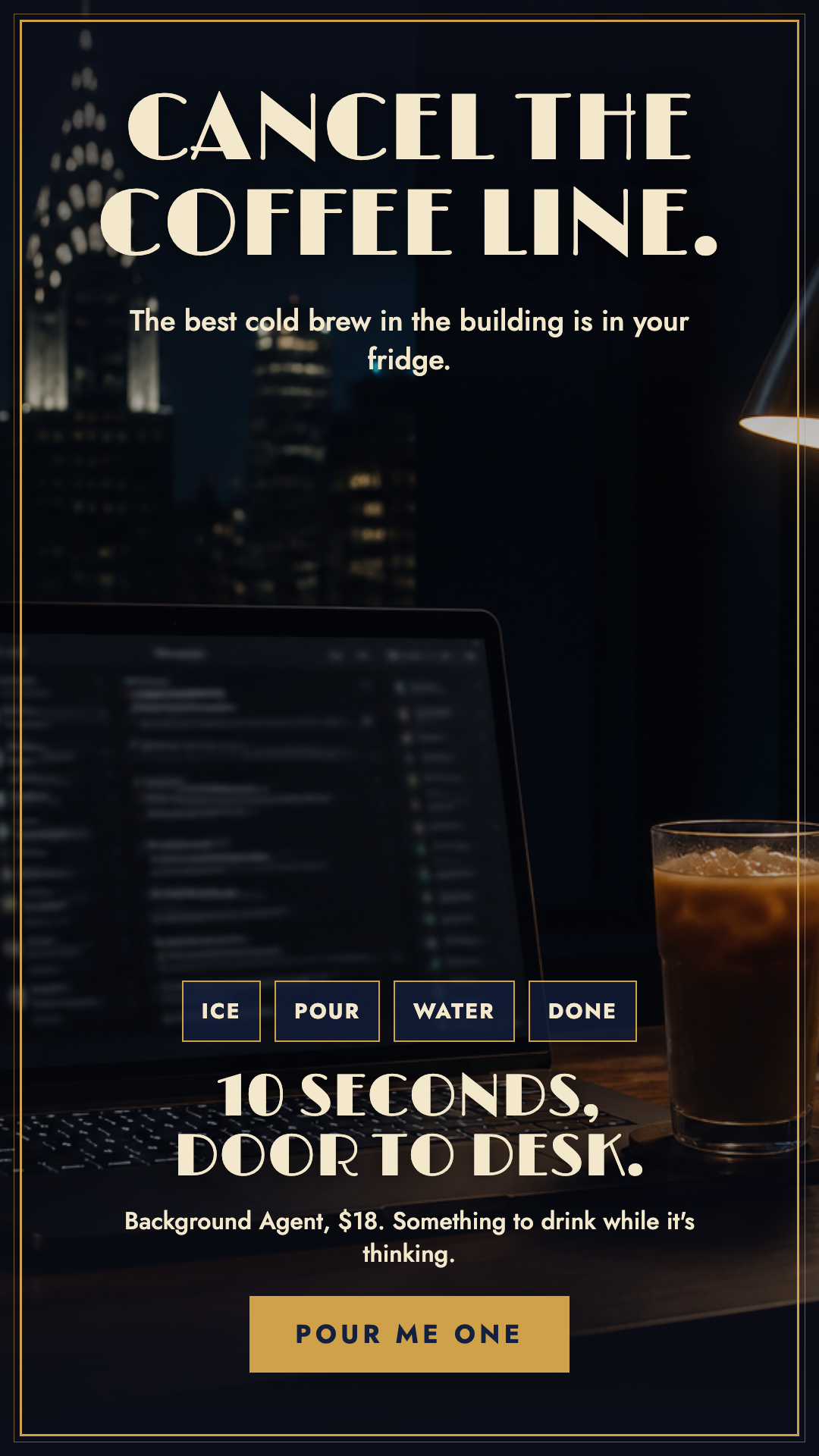 Cancel the coffee line story ad