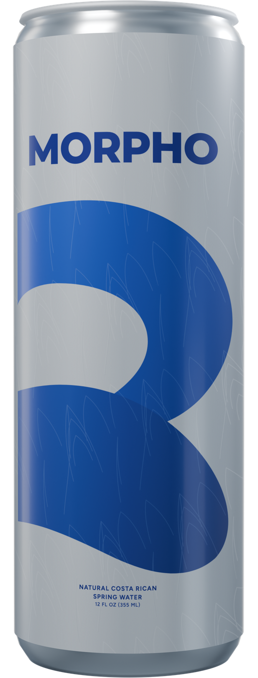 Official MORPHO Still 12 oz silver can — August 2026