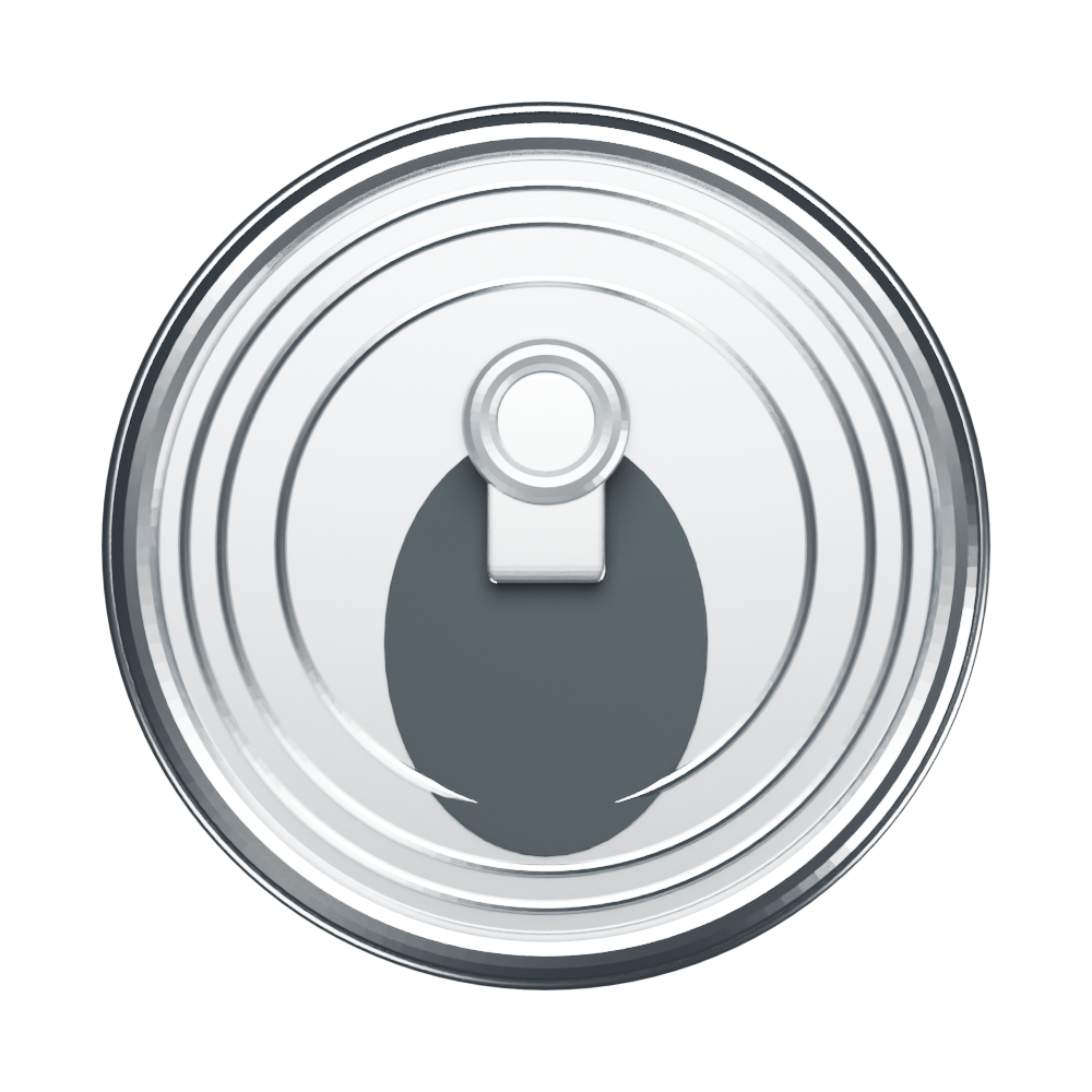 Detailed aluminum can lid and opening