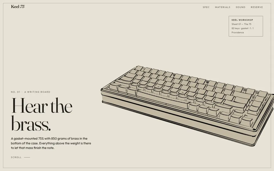 A scroll-driven 3D product page: Grok 4.7 build