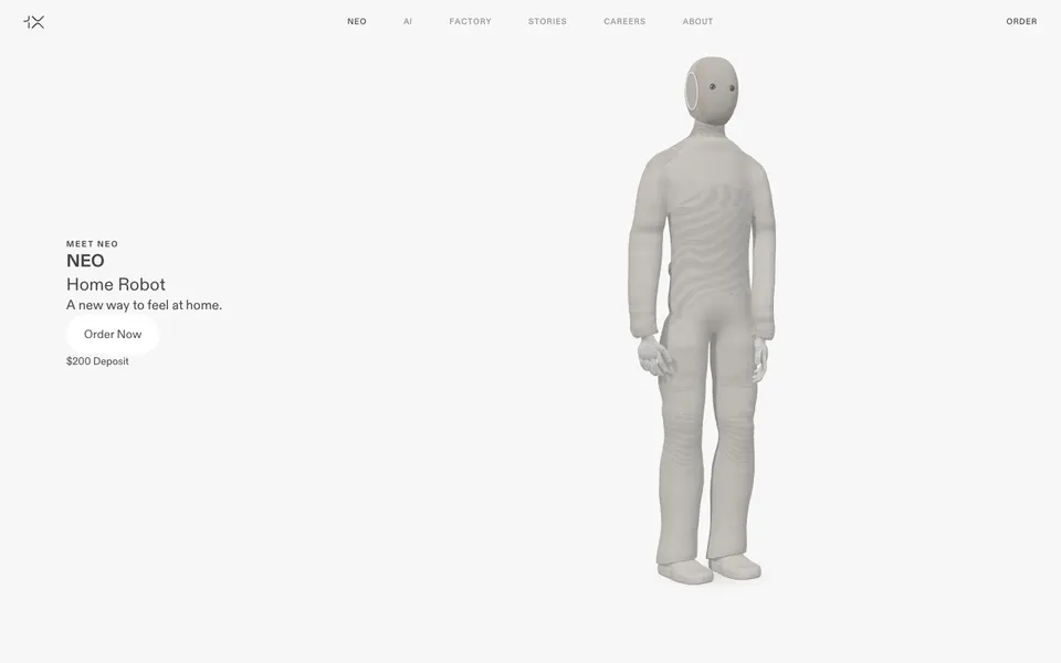 NEO robot model and product page: GPT-6 Astra build